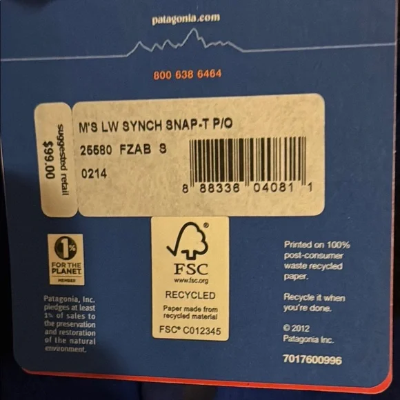 Patagonia AS light weight synchilla snap-t blue/black - Picture 4 of 5